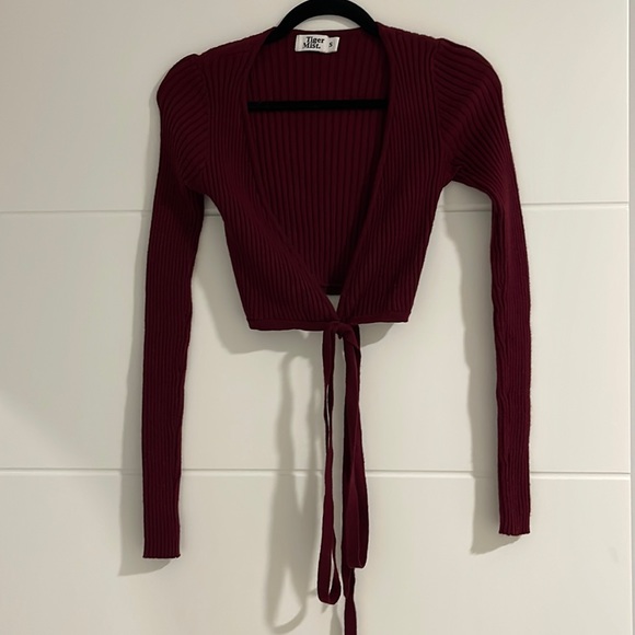 BOGO Tiger Mist Wrap Around Crop Top Sweater size S - Picture 5 of 6